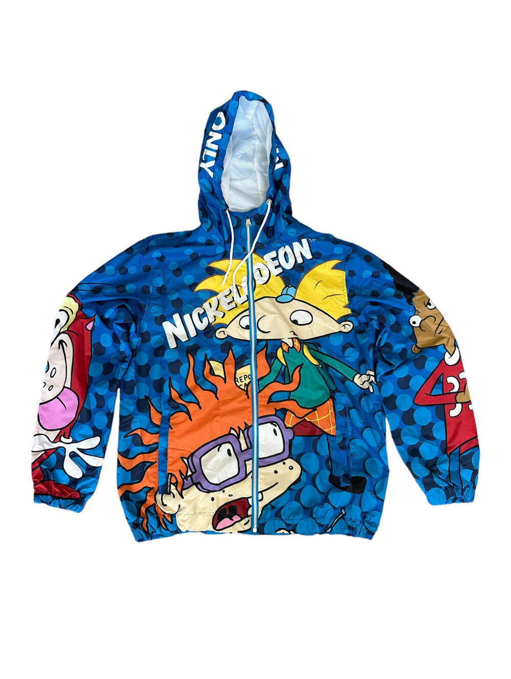 Members Only Nickelodeon Rugrats Windbreaker Jacket Full Zip Hoodie Size Large